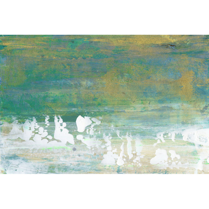 Chartreuse And Aqua II by Lila Bramma - Painting on Canvas, 61cm H x 91cm W, Wrapped Canvas