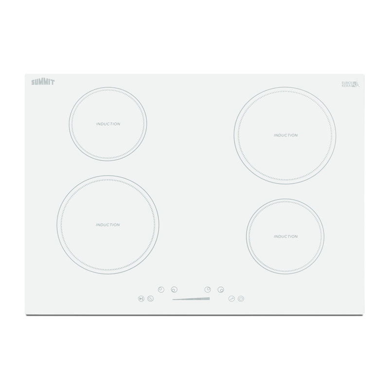 30" White Ceramic Glass 4-Burner Induction Cooktop