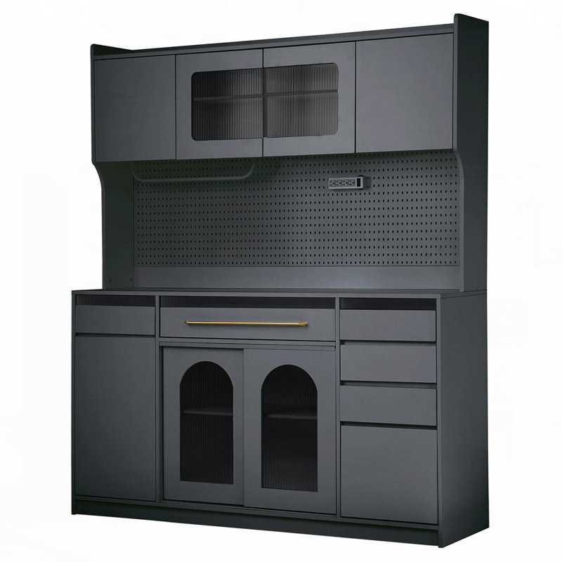 Buffet autoportant de l 63 po avec rehausse, Black