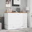 Grand lit escamotable avec 2 tiroirs, lit escamotable avec matelas en mousse à mémoire de forme pliable, blanc