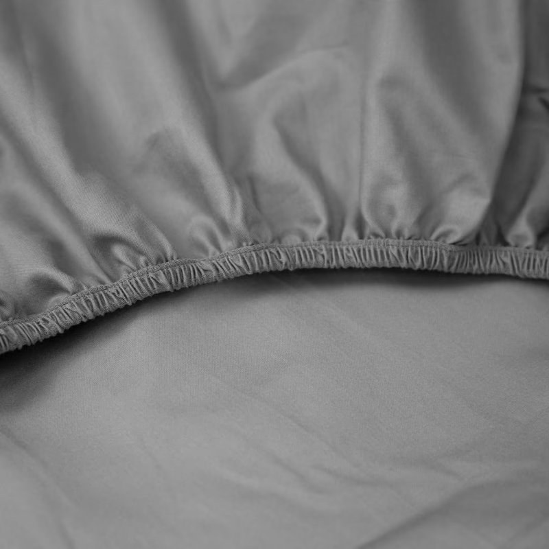 Ensemble de draps pour chambre d'amis 4 pièces 100% coton, Gris foncé, Ensemble de draps pour lit double + un drap-housse