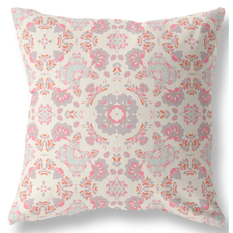  Housse de coussin et insert Love and Liberty, 18 po x 18 po, Rose/blanc