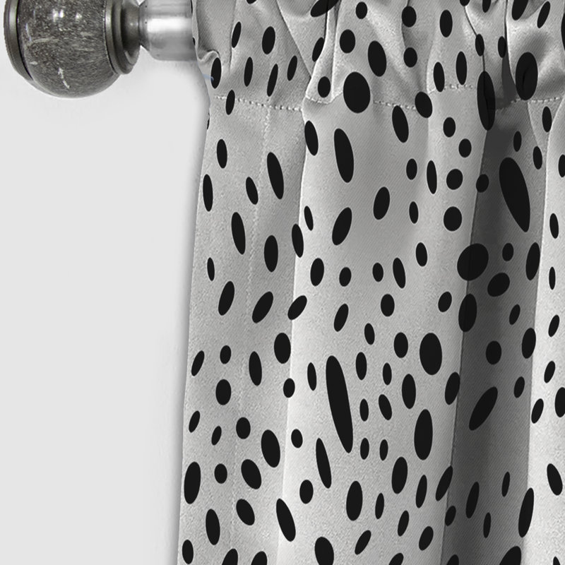 Rideau occultant géométrique blanc et noir Snow Leopard Spots III - 1 panneaux, L 52 po x L 63 po