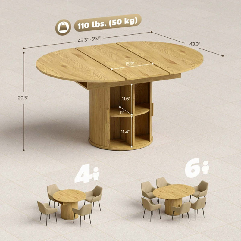 Smart Storage Extendable Dining Table