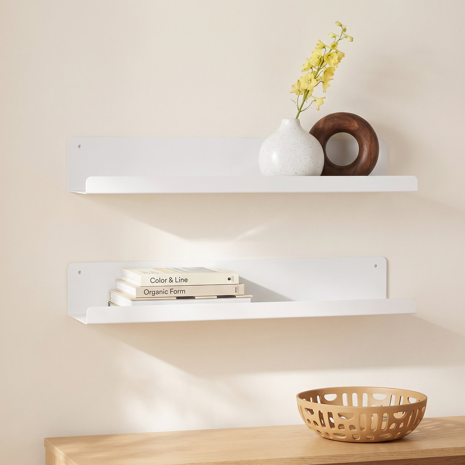 Tara Floating Shelf, 3.25" H x 23.75" W x 4.5" D, White