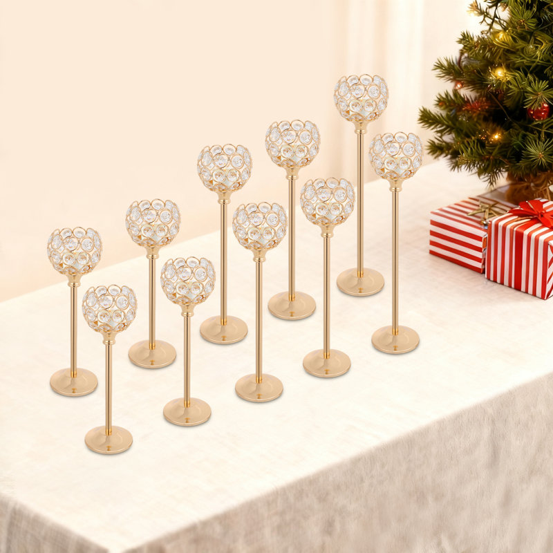 10 bougeoirs de mariage décoratifs, Doré