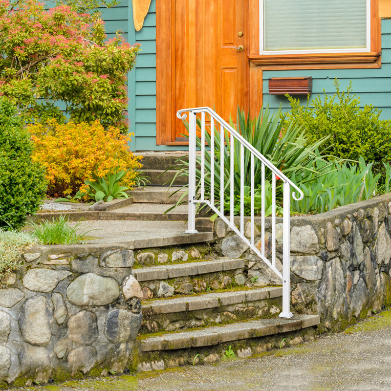 Iron Handrail Stair Railing, 59.64" H x 39.96" W x 3" D