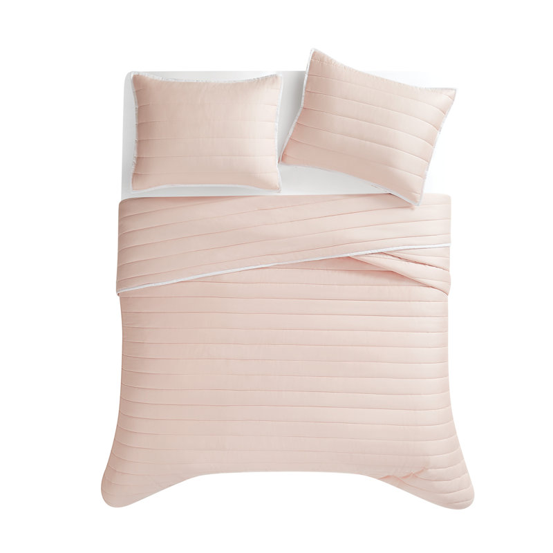 Christian Siriano NY® Cotton Sateen 3 Piece Quilt Set, Blush, King Quilt + 2 King Shams