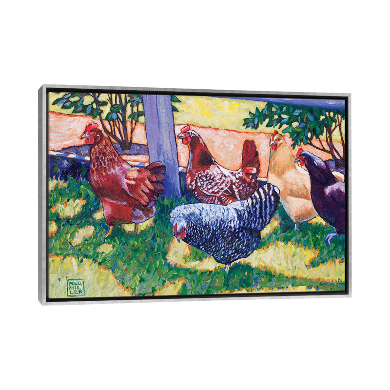 «Shadow Girls» par Stacey Neumiller - reproduction d'art, Aucun mat, Toile avec cadre argenté, H 18 po x l 26 po x P 1,5 po