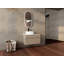 Meuble-lavabo mural 32 po avec lavabo en céramique et panneau plat en PVC, 2 portes à fermeture douce et 1 tiroir, emballage KD, panneau de particules-1824432291