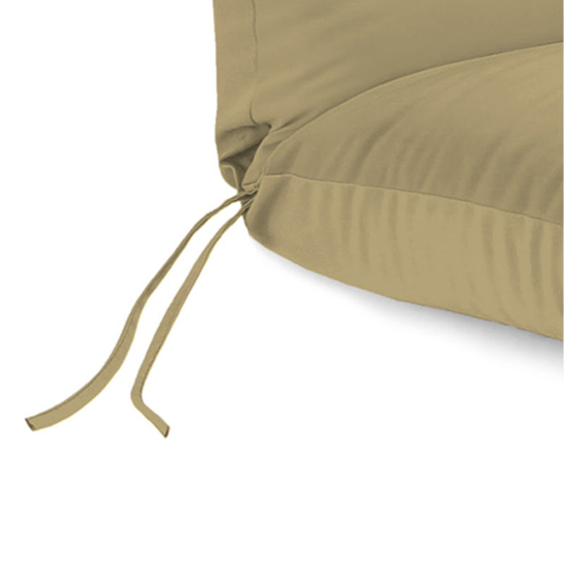 Sunbrella 74" x 22" Outdoor Chaise Lounge Cushion with Ties and Loop, Canvas Heather Beige