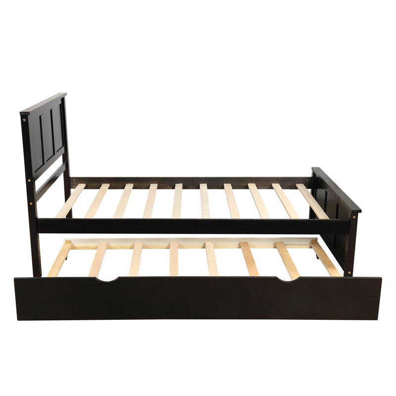 Platform Bed with Trundle, Frame, Espresso