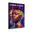 Ensemble de 1 tableau mural Cyber ​​​​Flora Neon Circuit Woman sur toile tendue-561922567