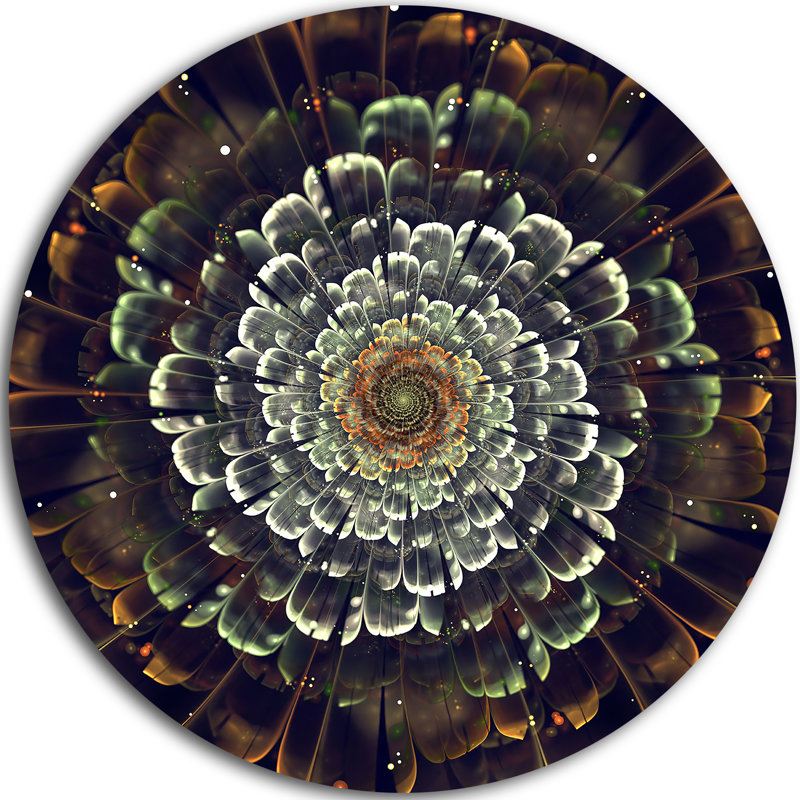 « silver metal fabric fleur », impression sur métal, H 38 po x l 38 po x P 1 po