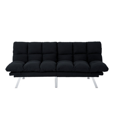 Twin 67.3" W Corduroy Tufted Back Convertible Sofa