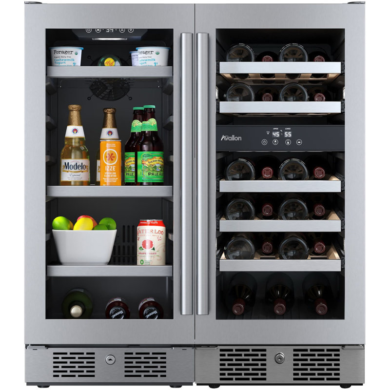 Avallon 30'' 86 Bottle and 86 Can Triple Zone Freestanding Wine & Beverage Refrigerator