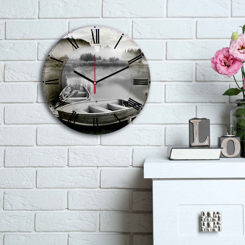 Horloge murale élégante Elegant, 11,8 pouces de diamètre | 100% panneau de fibres à densité moyenne avec une épaisseur de 0,2 pouce | Design élégant pour la maison ou le bureau | La montre moderne ajoute de la sophistication à n'importe quel espa