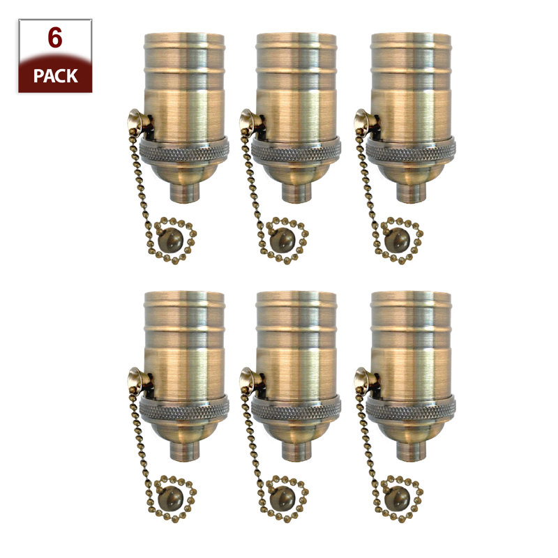 Pull Chain Lamp Socket Lighting Kit, Antique Brass