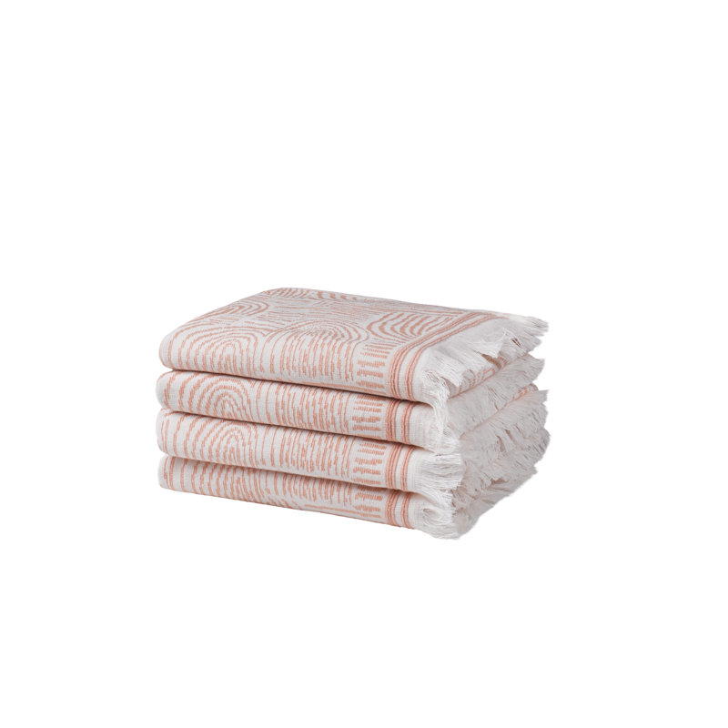 ARCANA Set of 4 Hand Towels Macaron | Lightweight, Quickdry, Decorative, Luxury, with Fringes, Set of 4 Hand Towels, Macaron