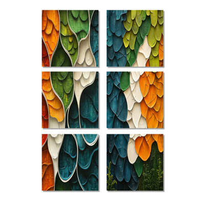Brienne - ensemble de 6 reproductions d'art sur toile abstraites