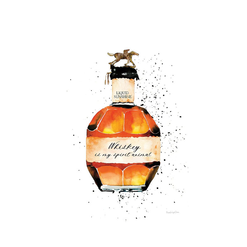 «Whiskey Spirit Animal» par Mercedes Lopez Charro - peinture sur toile tendue, H 18 po x l 12 po x 1,5 po