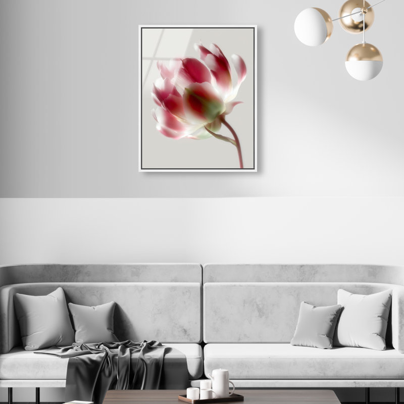 Crimson Core I High-Gloss Frameless Acrylic Glass Wall Art Floral & Botanical Print by Oliver Gal, Ready to Hang, 16 x 20