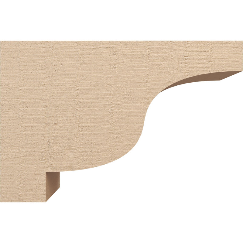 Newport Rough Cedar Woodgrain TimberThane Corbel, Primed Tan, 14" H x 7" W x 21" D