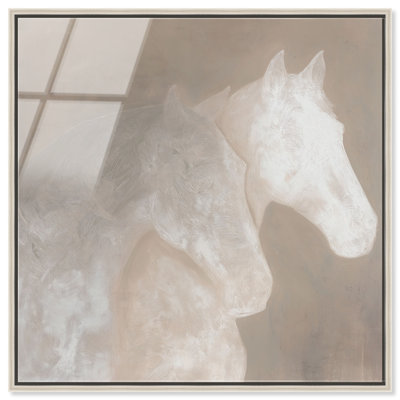"Spirit Stallions III", reproduction d'art acrylique encadrée par Art Remedy, cadre argenté, 20 x 20