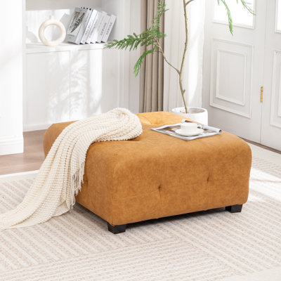Ashyiah 32'' Wide Upholstered Tufted Ottoman
