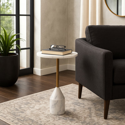 Table d'appoint en marbre 24 po Vanzella