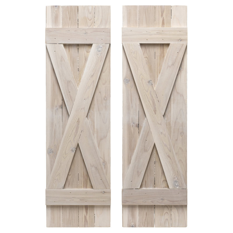 14'' Board & Batten Shutters, 66, Whitewash