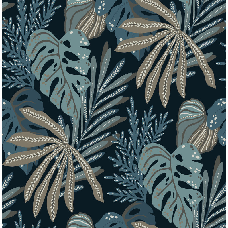 Papier peint Alocasia, Bleu