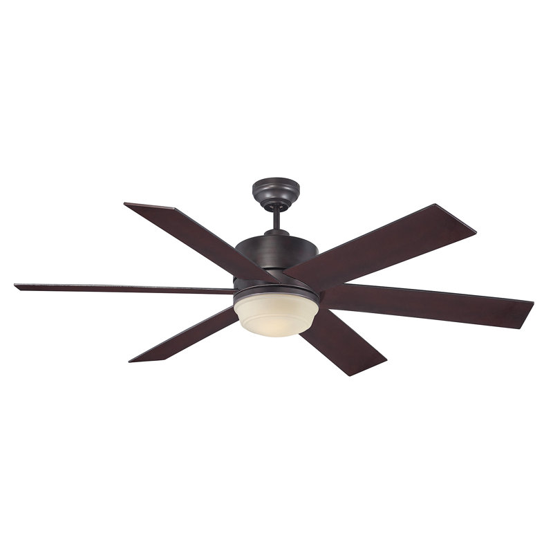 Ventilateur de plafond standard à 6 pales de 60 po avec ensemble d'éclairage inclus, Bronze