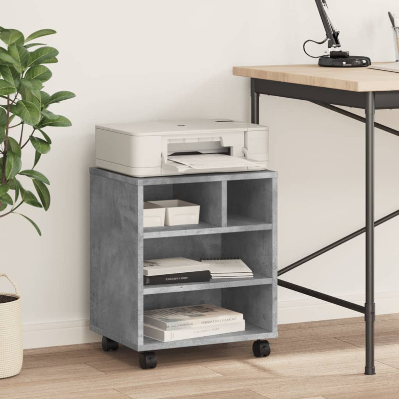 48cm H x 41cm W Printer Stand, Concrete Grey