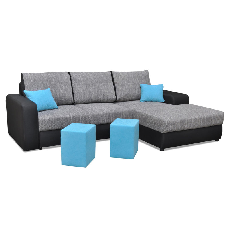 Zuckerman 4 Seater Sofa Bed, Grey/Blue