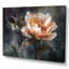 «Peach Flower» sur fond gris foncé - Impression sur toile encadrée de coquelicots-97044926-97044927
