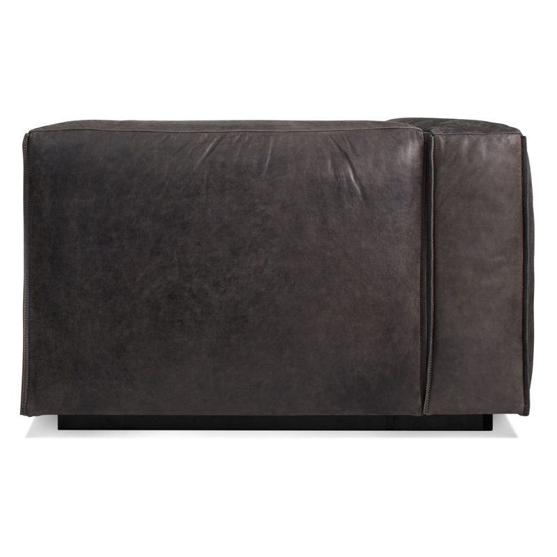 Cleon Chaise Lounge, Left Hand Facing, Slate Genuine Leather
