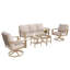 Ensemble de conversation pour 5 personnes avec chaises longues pivotantes