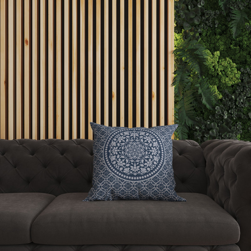 Square Throw Cushion, Blue/White, 46cm H x 46cm W