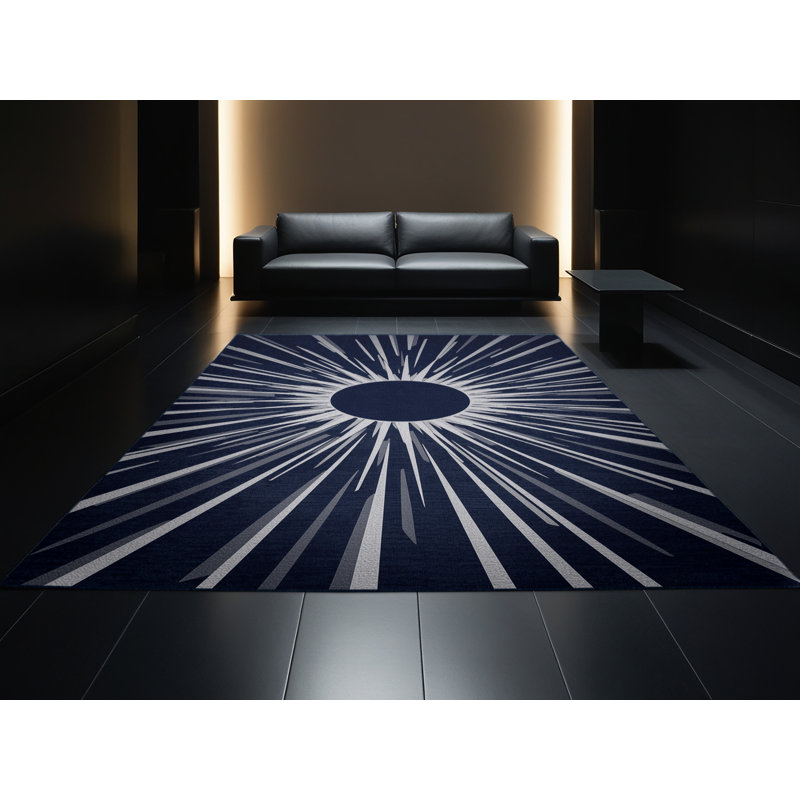 Tapis bleu doux et moelleux Evart Bold & Eclectic, 2 x 5