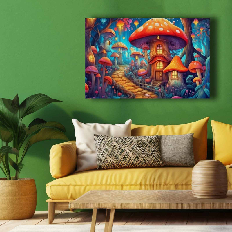 Art mural sur toile champêtre fantaisiste