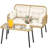  2-Piece All-Weather Rattan Conversation Loveseat Chairs Set