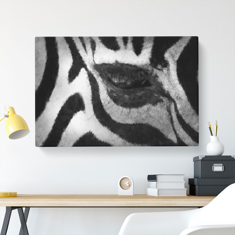 The Eye Of A Zebra - Wrapped Canvas Painting, 35cm H x 50cm W x 3cm D