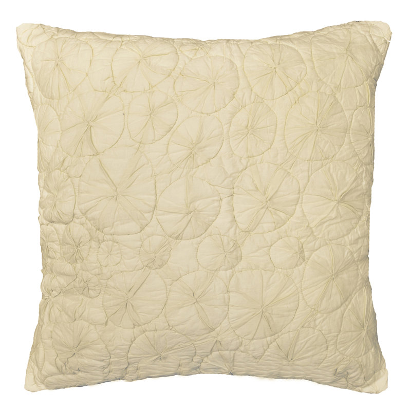 Ivory Embroidered Cotton Euro Pillow Sham