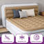 Alwyn Home 18'' Queen Air Mattress With Luxury Flocked Top Inflatable Bed With Pump Headboard With Horizontal Stripes-888021472