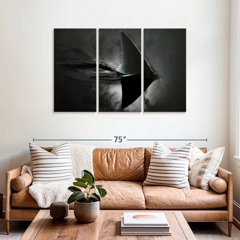 Brampt Shark In Dark Waters, 36" H x 57" W