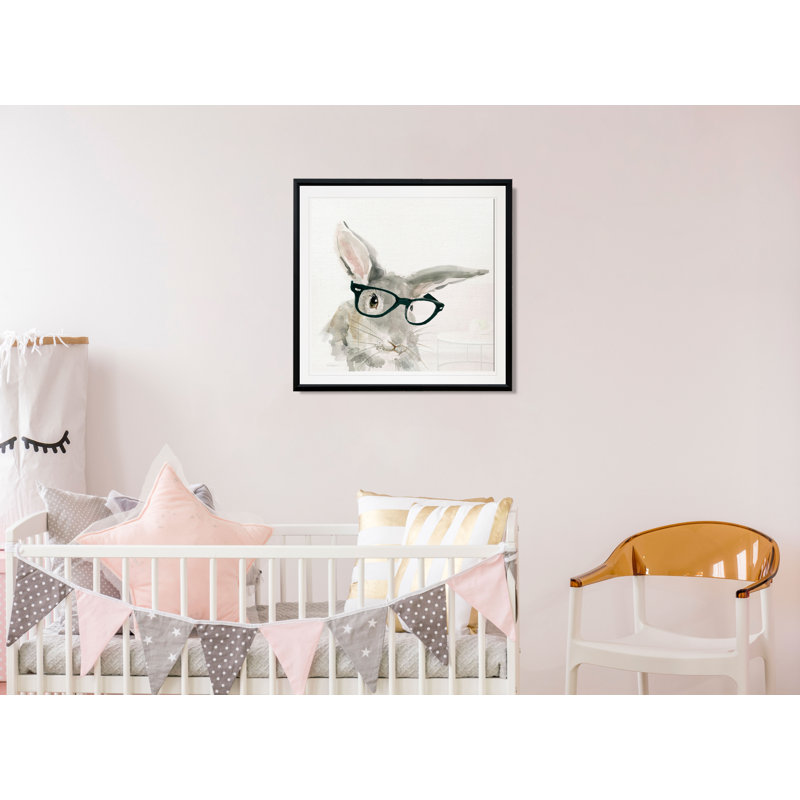 « jolie critter lapin », art sur toile, H 30,5 po x l 30,5 po x P 1,5 po, Cadre plastique noir