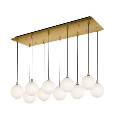 Bolla 29-in Brushed Gold 10-Light Multi Pendant