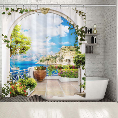 Shower Curtain with Hooks Included