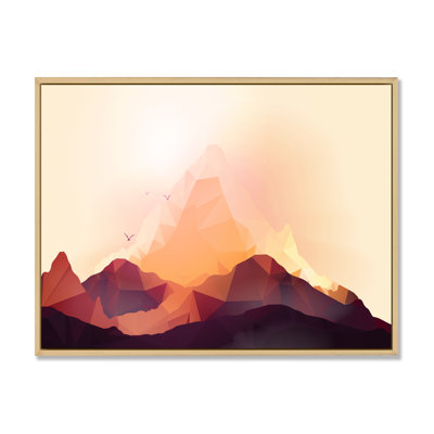 Geometric Mountain and Sunset I - Impression sur toile